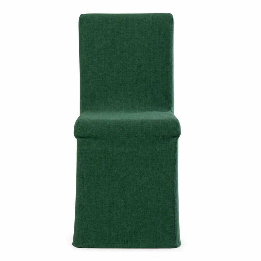 Silla con funda verde frontal.webp