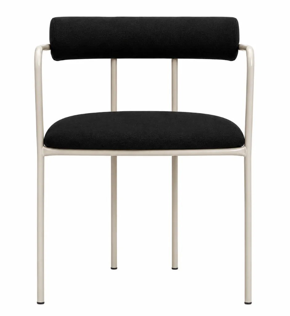 Silla dubai negra frontal.webp